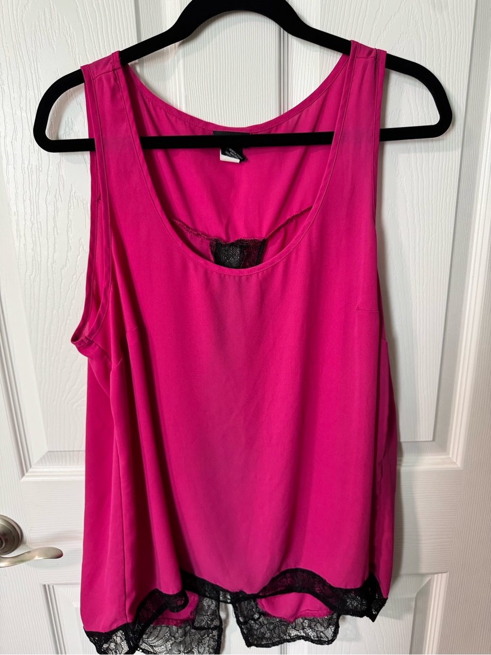torrid Hot Pink Lace-Trim Scoop Neck Camisole